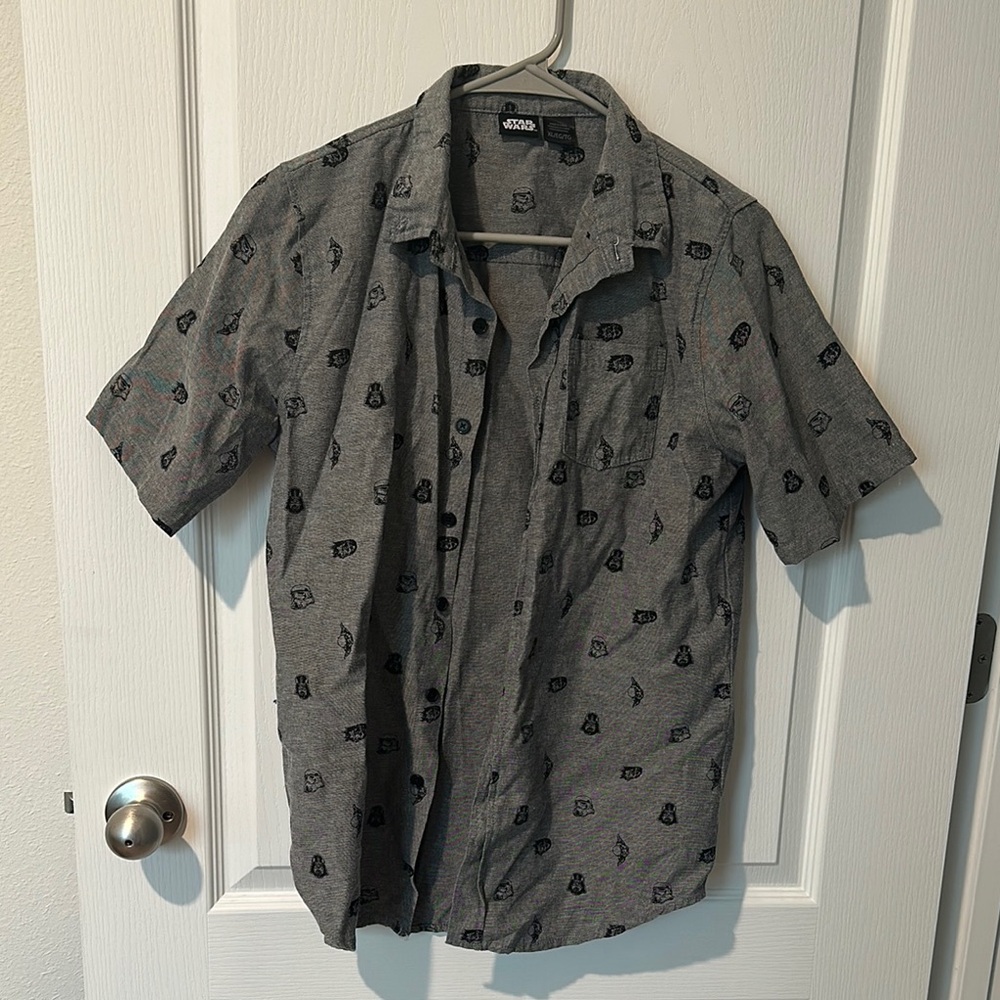 Kid’s Star Wars Print Button-Up Short Sleeve